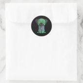 Zombie-Mops Runder Aufkleber (Tasche)