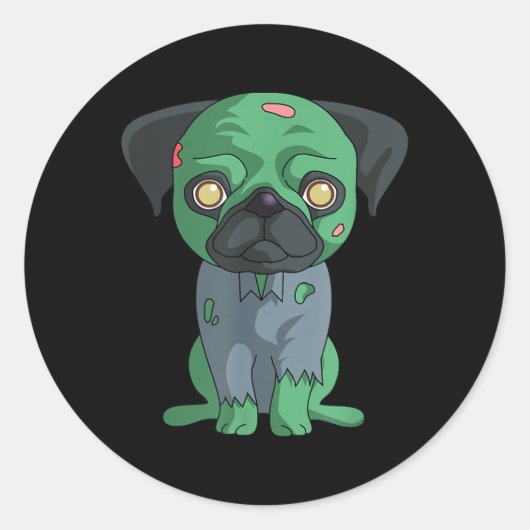 Zombie-Mops Runder Aufkleber (Vorderseite)