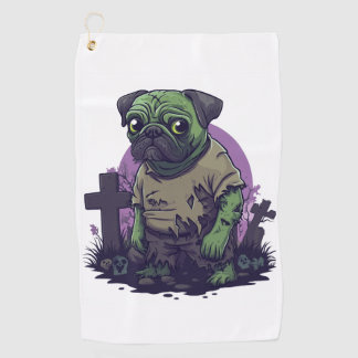 Zombie-Mops � Untoter lustiger Halloween-Hund Golfhandtuch