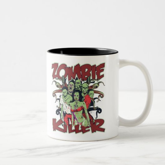 Zombie-Mörder Zweifarbige Tasse (Rechts)