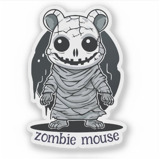 Zombie Mouse Aufkleber (Vorderseite)