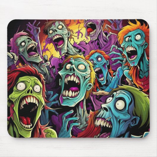 Zombie Mouse Pad – Spooky Horror Desk Accessory Mousepad (Vorne)