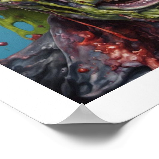 Zombie Mugshot Halloween Poster (Ecke)