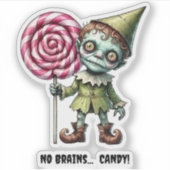Zombie Munchkin Custom-Cut Vinyl Sticker (Vorderseite)