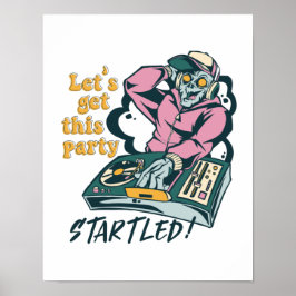 Zombie Music DJ Retro Halloween-Party Poster