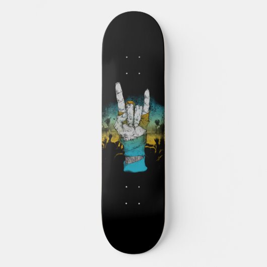 Zombie Music Rock Konzertsymbol Skateboard (Vorderseite)