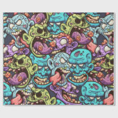 Zombie-Muster Geschenkpapier (Flach)
