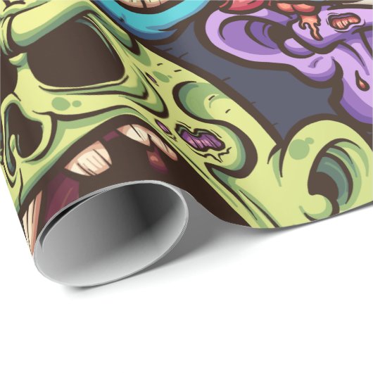 Zombie-Muster Geschenkpapier (Rolleneckpunkt)