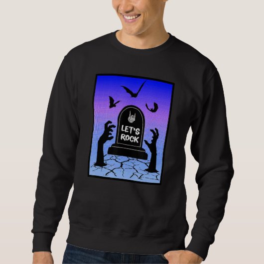 Zombie Needs To Rock Halloween Undead Design Sweatshirt (Vorderseite)