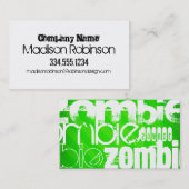 Zombie; Neon Green Stripes Visitenkarte (Vorne/Hinten)