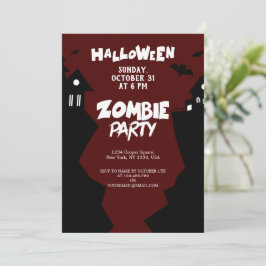 Zombie Night Party, Halloween Celebration Oktober Einladung