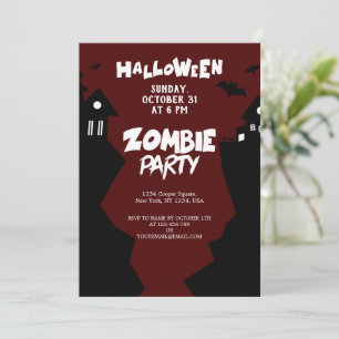 Zombie Night Party, Halloween Feier Oktober Einladung