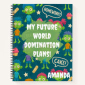Zombie-Notebook "My Future World Domination Plans" Notizblock (Vorderseite)