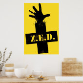 Zombie-Notfallabwehr - "SAFE-ZONE" Poster (Küche)