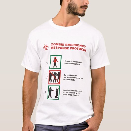 Zombie-Notfallschutz-Protokoll T-Shirt (Vorderseite)