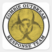 Zombie-Notfallteam (Biogefährdung) Quadratischer Aufkleber (Vorderseite)