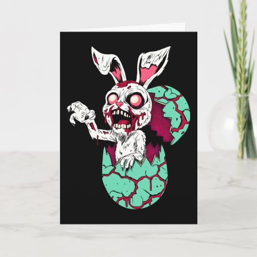 Zombie Oaster Bunny Feiertagskarte (Vorderseite)