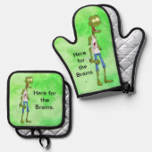 Zombie Ofenhandschuh & Topflappen-Set (Vorderseite/Rückseite)