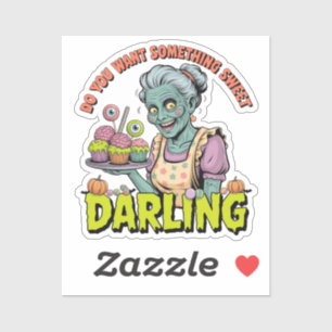 Zombie Oma - Sweet Halloween Darling Aufkleber