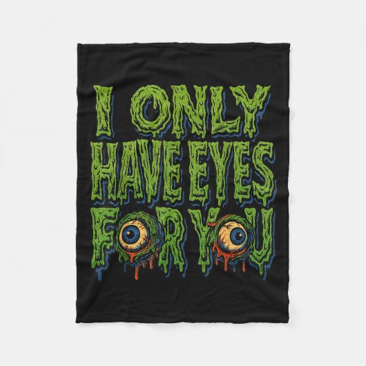 Zombie “only Eyes For You” Horror Valentine Creepy Fleecedecke (Vorderseite)