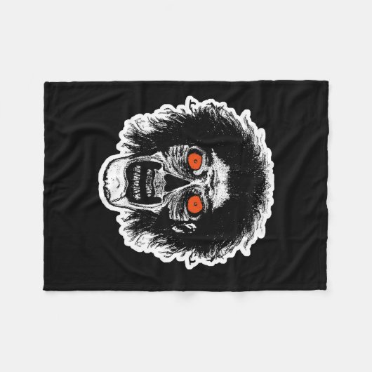 ZOMBIE Orange Eyes Fleecedecke (Vorderseite (Horizontal))