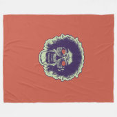 ZOMBIE Orange Eyes green Hair Fleecedecke (Vorderseite (Horizontal))