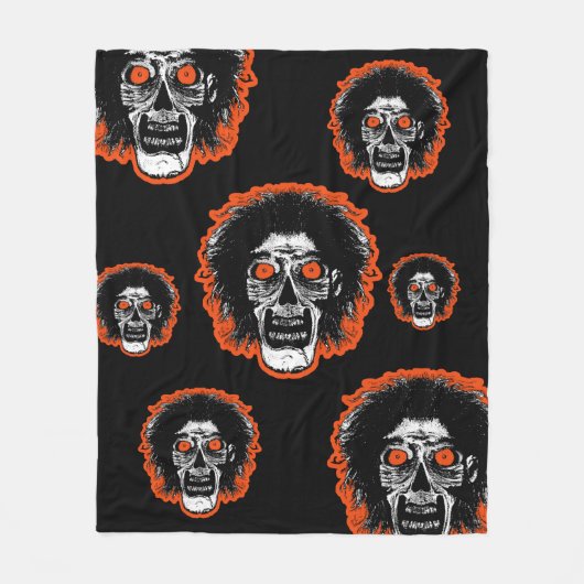 ZOMBIE - Orange Eyes Multi Face Fleece Blanket (Vorderseite)