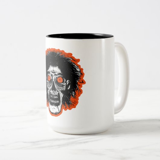 ZOMBIE - Orangefarbene Augen Haare Zweifarbige Tasse (VorderseiteRechts)
