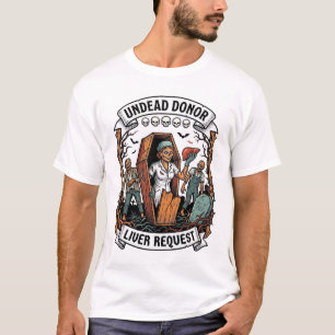 Zombie-Organspender Vintage Gravur Weißes Shirt D