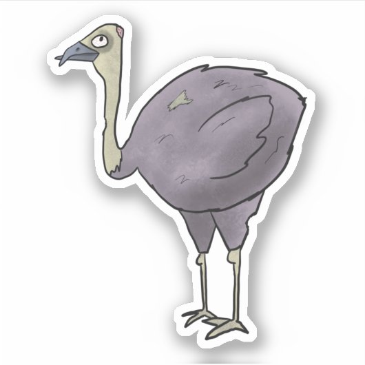 Zombie Ostrich Aufkleber (Vorderseite)