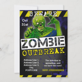 Zombie Outbreak Halloween-Party Einladung Custom