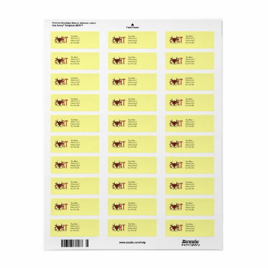 Zombie Outbreak Response Team Address Labels (Vorne)