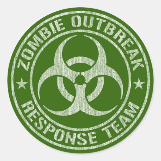 Zombie Outbreak Response Team Army Runder Aufkleber (Vorderseite)