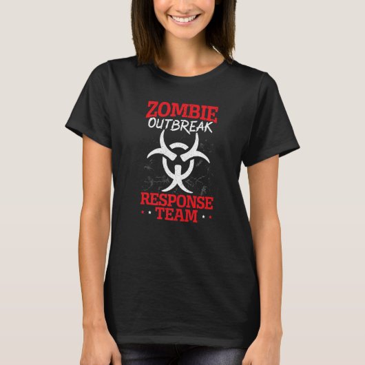 Zombie Outbreak Response Team Halloween Trick or T T-Shirt (Vorderseite)