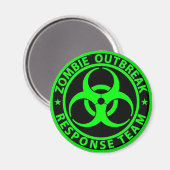 Zombie Outbreak Response Team Neon Green Magnet (Vorderseite/Rückseite)