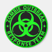 Zombie Outbreak Response Team Neon Green Magnet (Vorne)