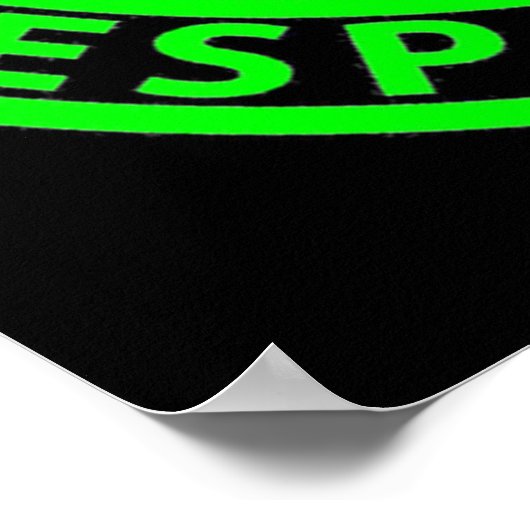 Zombie Outbreak Response Team Neon Green Poster (Ecke)