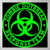 Zombie Outbreak Response Team Neon Green Poster (Vorne)