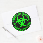 Zombie Outbreak Response Team Neon Green Runder Aufkleber (Umschlag)