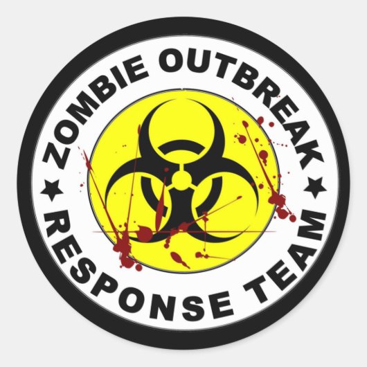 Zombie Outbreak Response Team. Runder Aufkleber (Vorderseite)