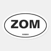 Zombie Oval Sticker (Vorderseite)