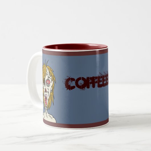 Zombie-Paar-Tasse Zweifarbige Tasse (Vorderseite Links)