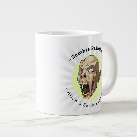 Zombie Paintball Jumbo-Tasse (Vorderseite Rechts)