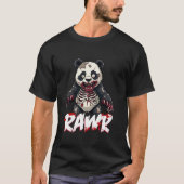 Zombie Panda, Creepy Dystopian Undead Panda Bear T-Shirt (Vorderseite)