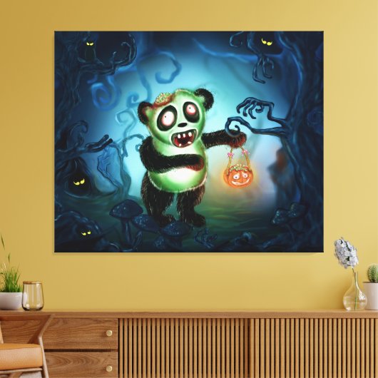 Zombie Panda Halloween Forest Leinwanddruck (Insitu (Wohnzimmer))