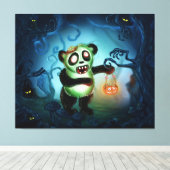 Zombie Panda Halloween Forest Leinwanddruck (Insitu (Holzboden))