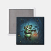 Zombie Panda Halloween Forest Magnet (Vorderseite/Rückseite)