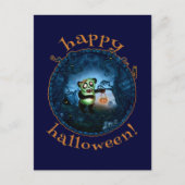 Zombie Panda Happy Halloween Postkarte (Vorderseite)
