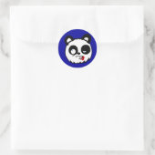 Zombie Panda Head Runder Aufkleber (Tasche)