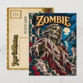 Zombie, Paper Cut Monster Postkarte (Vorne/Hinten)